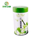 Tea Tin Can Large Round Shape with Lids Custom Printed Tin Containers for Tea