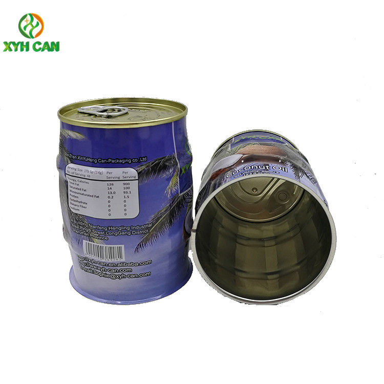 Commercial Empty Coconut Oil Tin Can  Round Tin Containers CMYK 4C Printing
