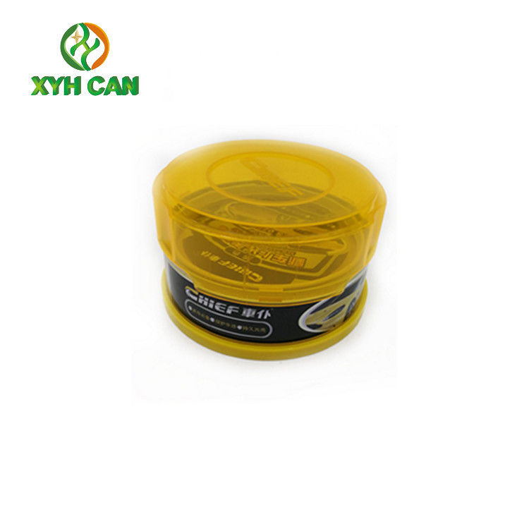 Wax Tin Can Metal 300 Gram Box With Plastic Lid Gold Printed Custom Logo