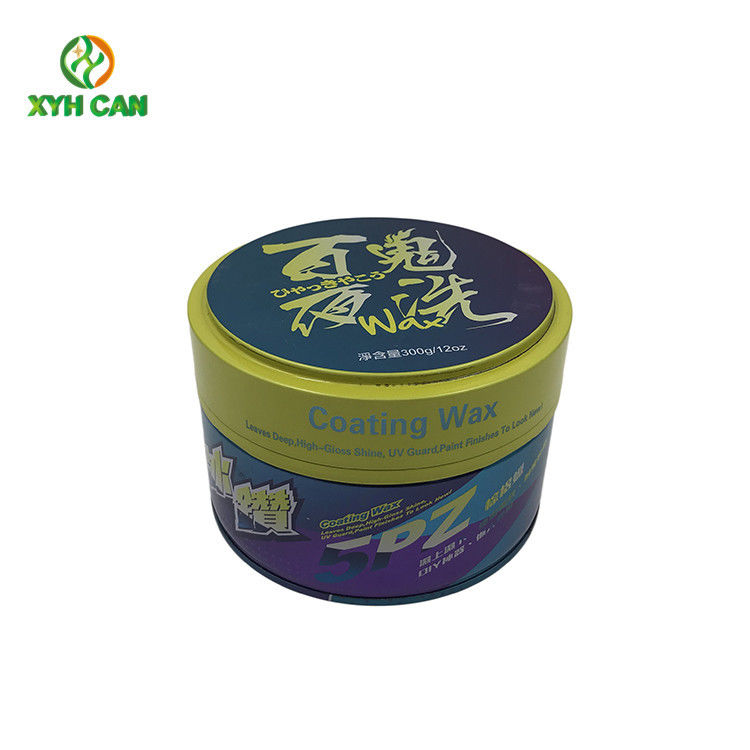 Wax Tin Can 268g Flat Tin Container 0.21mm Tinplate For Car Wax Packaging