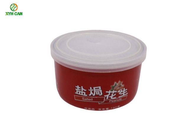 2 Piece Can Peanut Packaging with Innovation Glossy Printing Plastic Lid