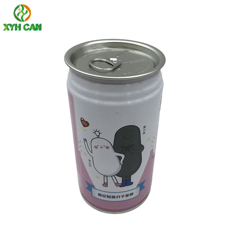 Food Grade 250ml Milk Beverage Round Tin Can 0.23mm Tinplate
