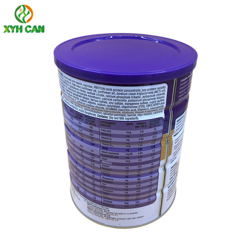 SGS Recyclable 1L Nutrition Milk Powder Round Tinplate Can