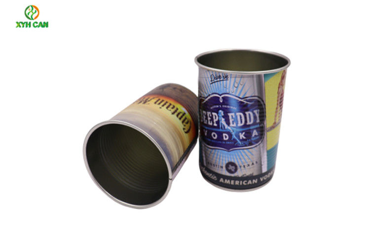 CMYK PMS Printed Festival Tin Cup 0.25mm tinplate For Wine / Vodka