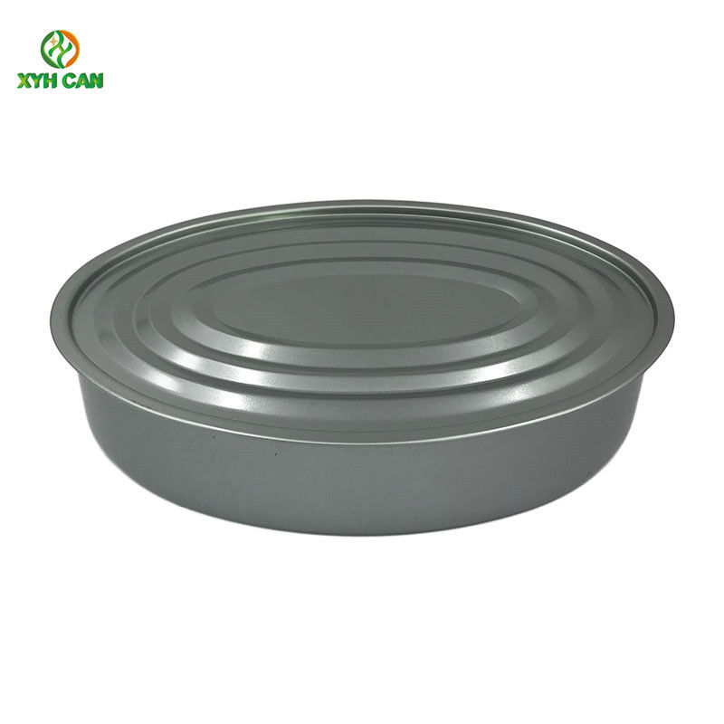 Tuna Fish Sardines Packaging Metal Tin Can Oval Shaped With Easy Open Lid