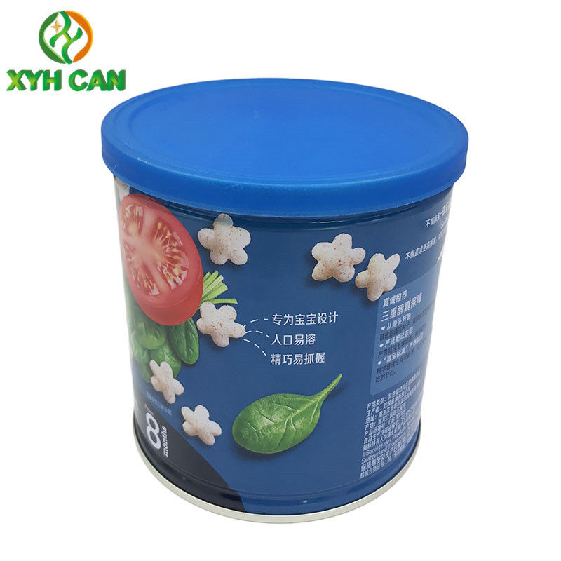 Food Tin Cans for 208g Round Baby Healthy Snack Metal Tin Cans Food Grade Custom Logo
