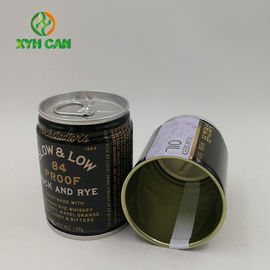 Alcohol Tin Cans 0.21mm Thickness CMYK 4C Tin Boxes for 240ML Whiskey Wine