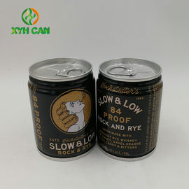 Alcohol Tin Cans 0.21mm Thickness CMYK 4C Tin Boxes for 240ML Whiskey Wine