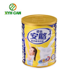 Milk Powder Tin Can Recyclable Milk Powder Round Tin Containers With Lids