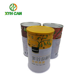 Milk Powder Tin Can Commercial Round Tall Containers For Food Packaging with Plastic Caps