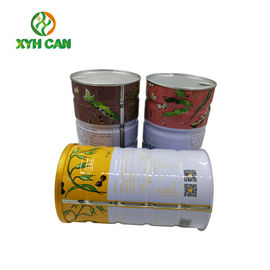 Milk Powder Tin Can Commercial Round Tall Containers For Food Packaging with Plastic Caps