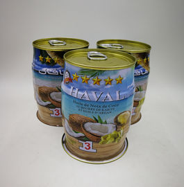 Anomalistic CMYK Tin Cans for 400ML Coconut Oil with Plastic Cover