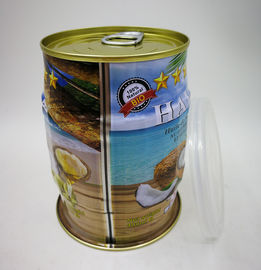 Anomalistic CMYK Tin Cans for 400ML Coconut Oil with Plastic Cover