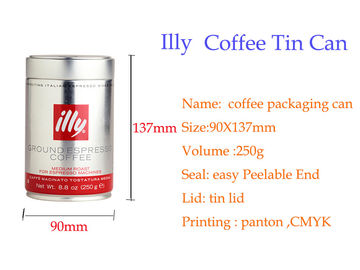 Tin Cans for Coffee Food Grade Round Tin Packaging Glossy Lamination Printing