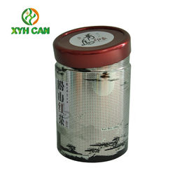 Food Tin Can Red Color Round Paint Recyclable Tin Container Tea Packaging