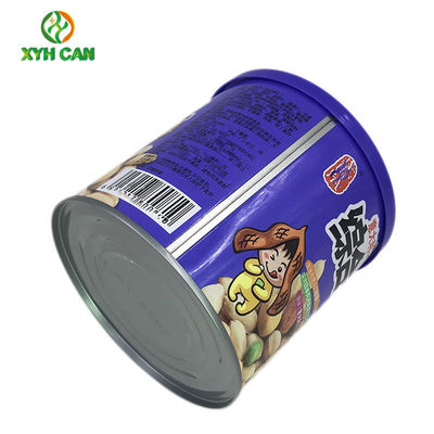 Custom Tin Cans for Snack Food Grade 99mm Diameter with Plastic Cover