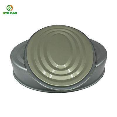 Tuna Fish Sardines Packaging Metal Tin Can Oval Shaped With Easy Open Lid