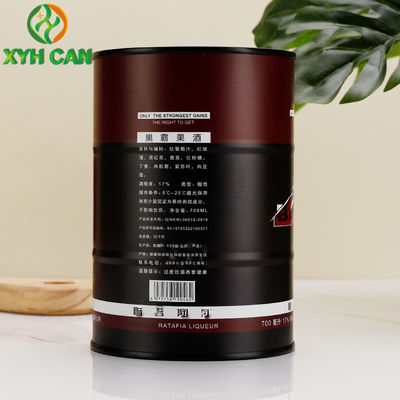 Alcohol Tin Cans for 700ml Vodka with Rubber Plug Round Shape Customized Design