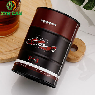 Alcohol Tin Cans for 700ml Vodka with Rubber Plug Round Shape Customized Design