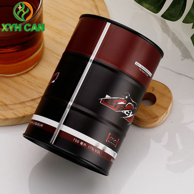 Alcohol Tin Cans for 700ml Vodka with Rubber Plug Round Shape Customized Design