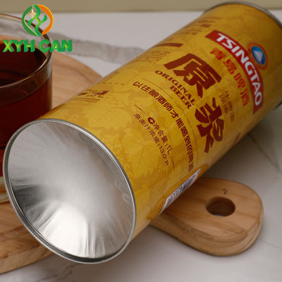 Beer Tin Cans Supporting CMYK Offset Printing 1L Tsingtao Beer Round Tin Cans