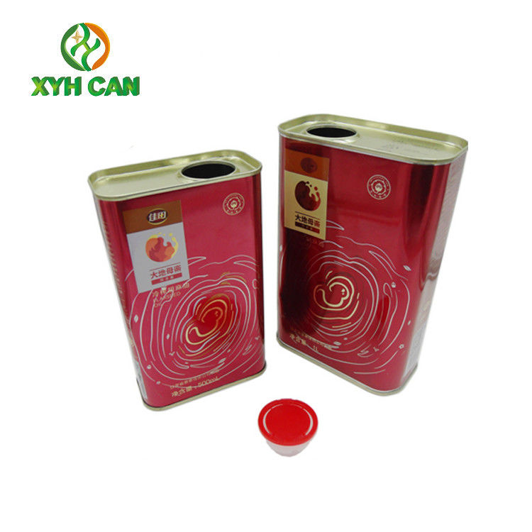 Tin Cans for Olive Oil Recyclable Metal Rectangular Tins With Lids Custom Outer Packing