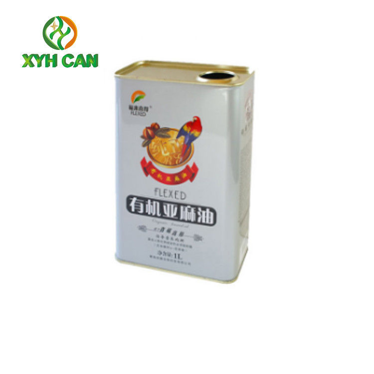 Rectangular Tin Containers For Oliver Oil Packaging with Easy Open End