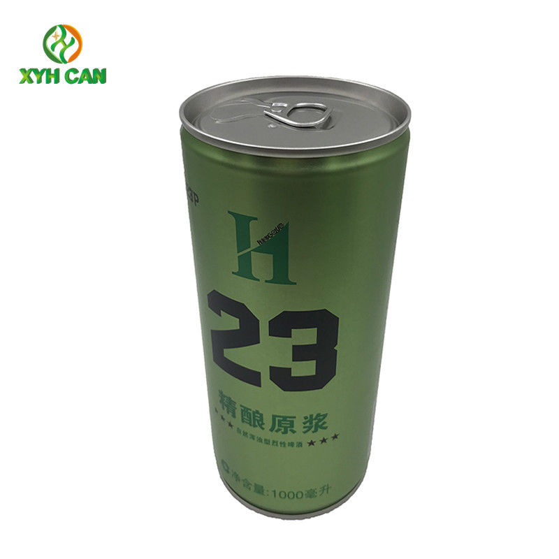 Fluorescent Green Background Printing Tinplate Can for 1L Beer Beverage